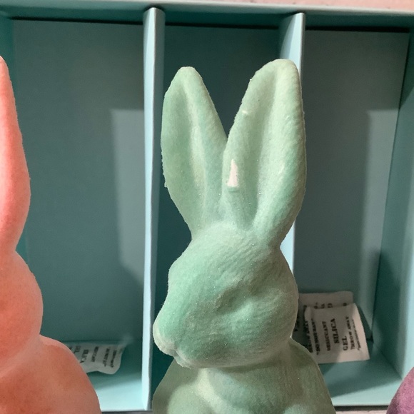 Martha Stewart 4Pk Flocked Easter Rabbits - Picture 7 of 7